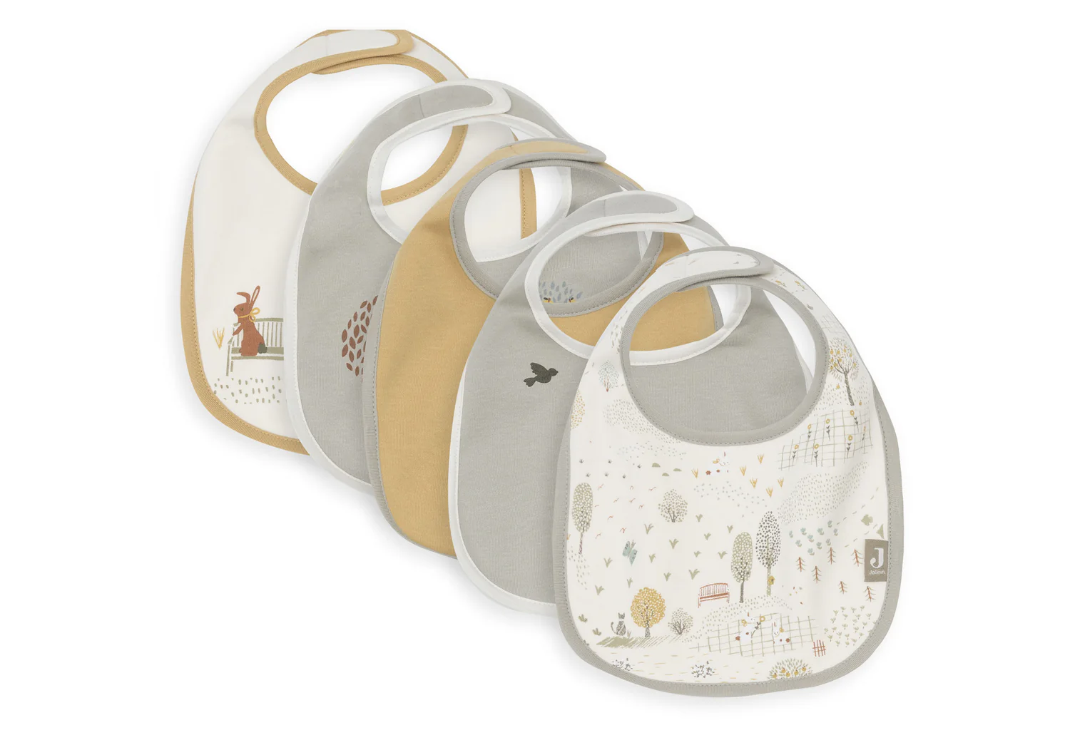 Bavoir Jersey Imperméable - Tiny Park - 5 Unités