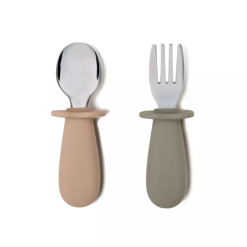 Ensemble de couverts Cuillère/Fourchette - (Sauge/Taupe) - SOINA