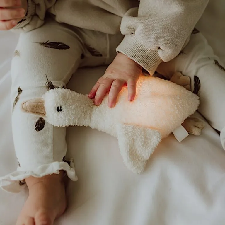 Peluche Lumineuse Oie - Liva Blanche pour Endormir les Enfants