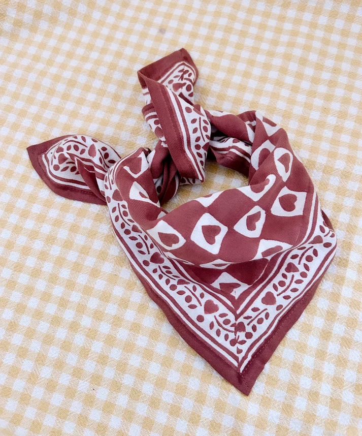 Foulard Bébé Enfant Cœur Prune 50 cm – Image 2