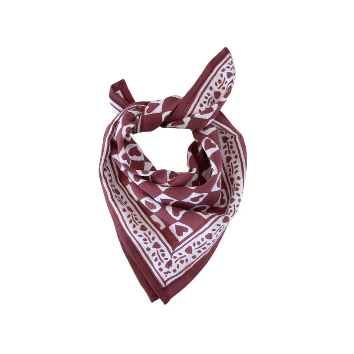 Foulard Bébé Enfant Cœur Prune 50 cm