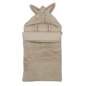 Nid d’ange fausse fourrure angora doublé gaze de coton – Beige