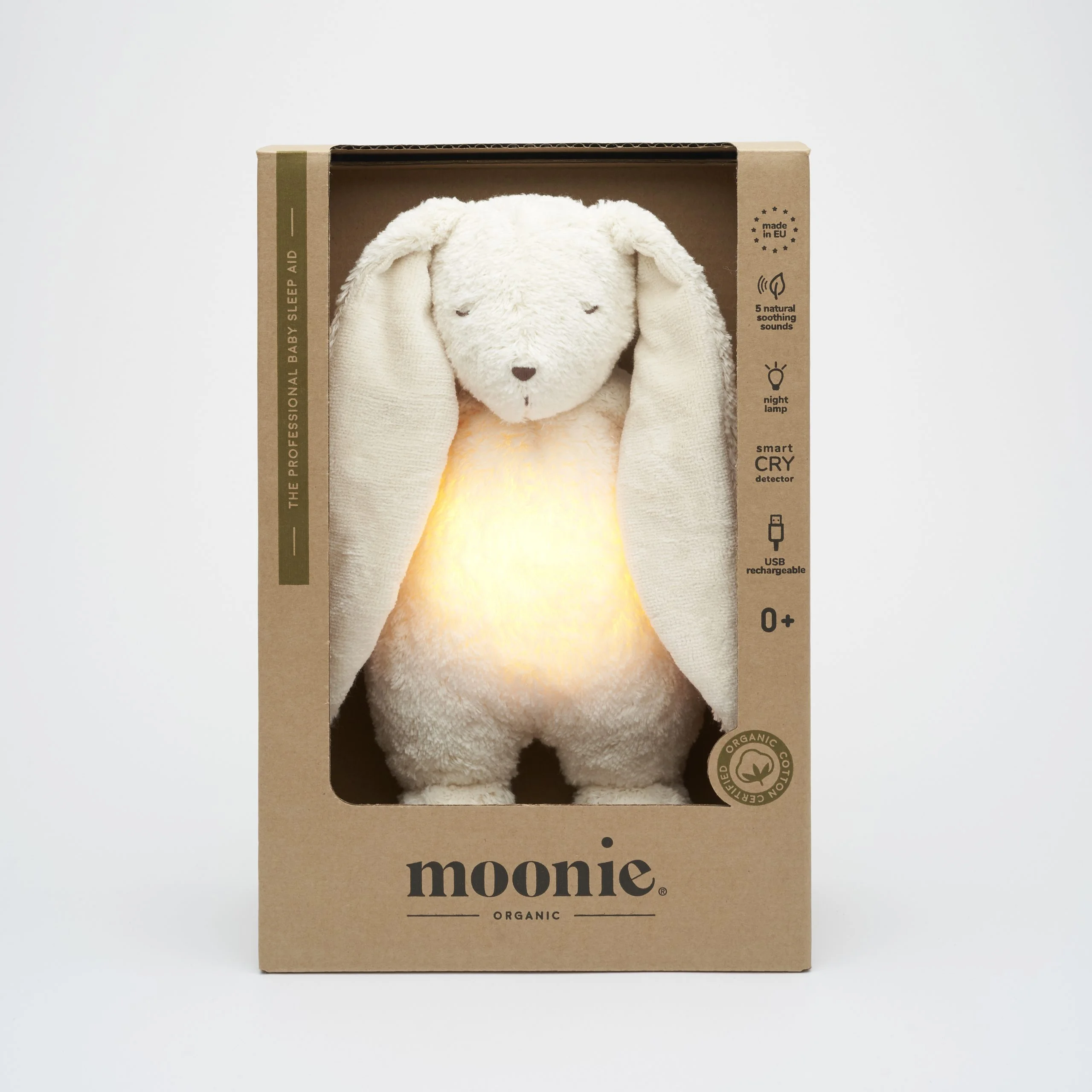Moonie – Lapin nature bio avec sons et lumières blanc polaire – Image 2