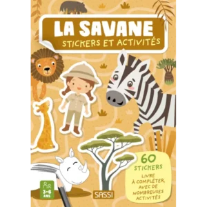 Livre stickers et activités - La savane