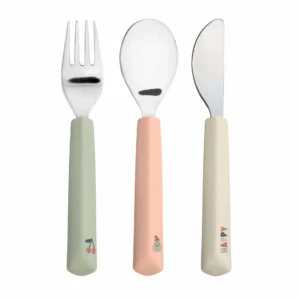 Couverts en silicone - (3 pièces) - Happy Fruits, Cerise